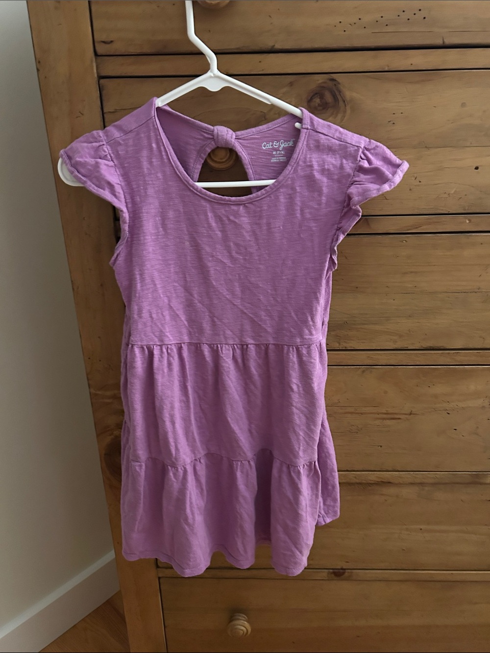 Cat & Jack Lilac Tiered Short Sleeve Girls Dress